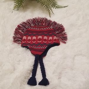 Graphic Knit Mohawk Winter Hat and Glove Set